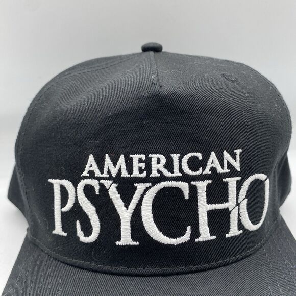 American Psycho Hat Adult OSFM Snapback Black Adjustable Horror Movie NWOT - Picture 2 of 9